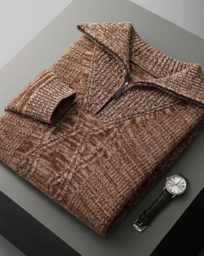 Pull zippé en laine mérinos Taranto