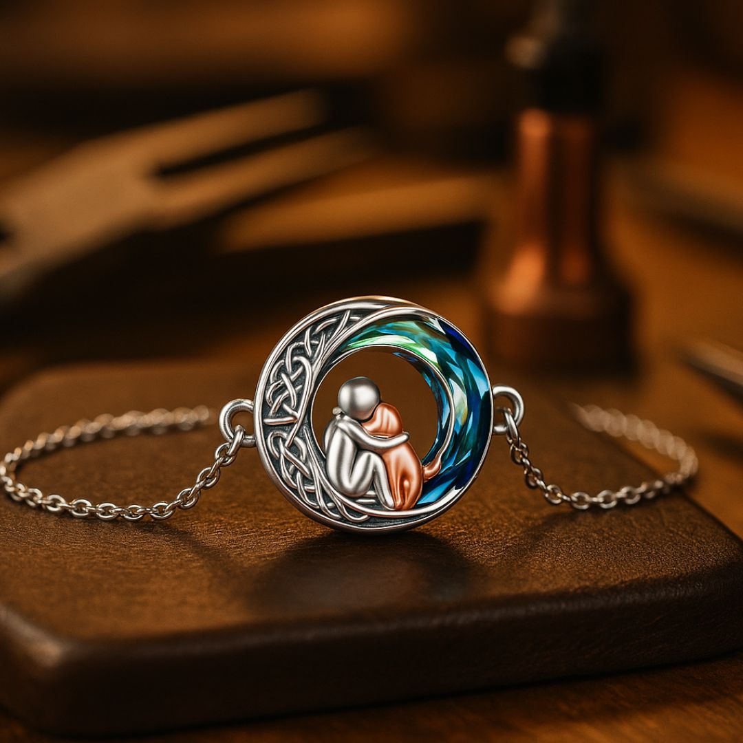 Bracelet porte-bonheur ajustable en argent sterling 925 avec motif en forme de chien