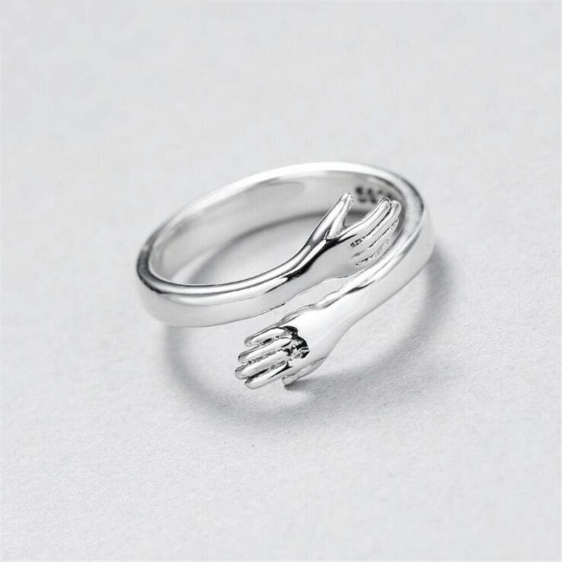 Bague de Câlin en Argent 925 avec Ajustement Personnalisable