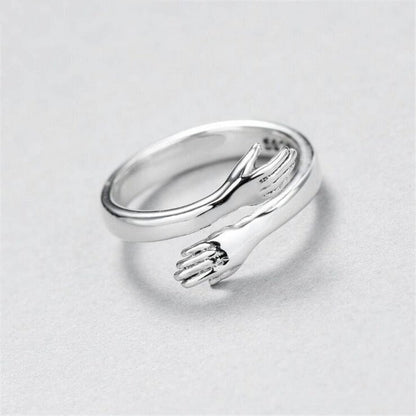 Bague de Câlin en Argent 925 avec Ajustement Personnalisable