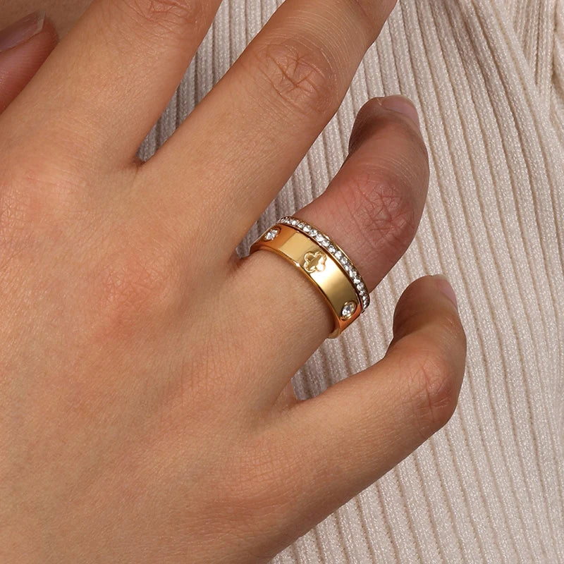 Solange | Bague Trèfle Brillant