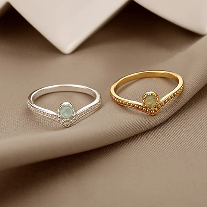 Bague Couronne Opale Goutte d'Eau en Or Élégant