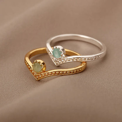 Bague Couronne Opale Goutte d'Eau en Or Élégant