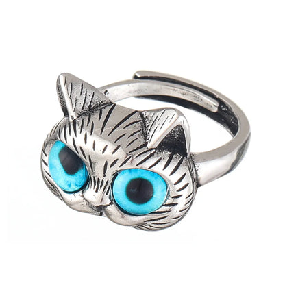 Édith | Bague Chat Yeux Bleus
