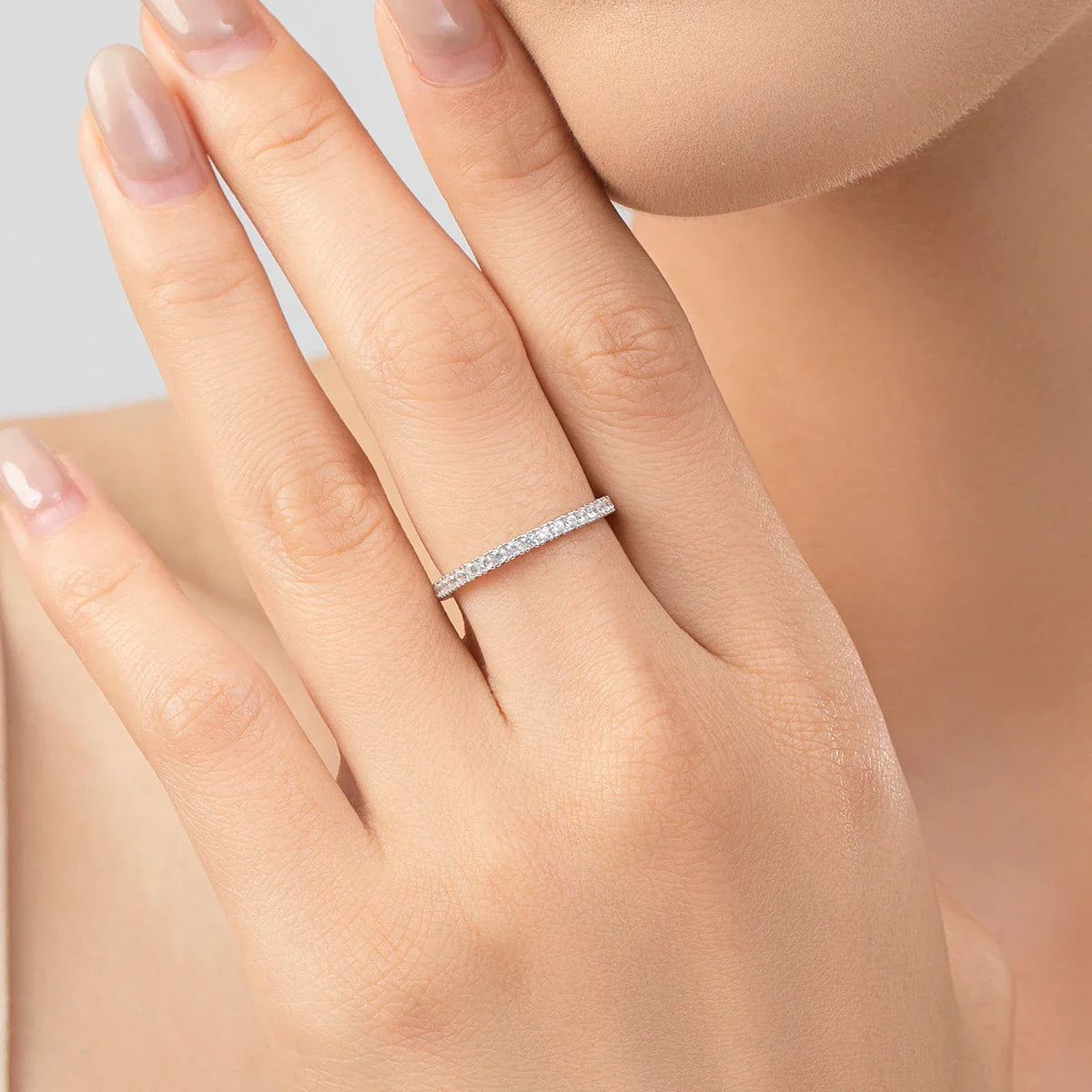 Bague Éternité Minimaliste Brillante
