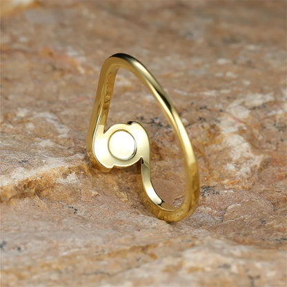 Bague en Opale Blanche Feu Arc-en-Ciel Éternelle