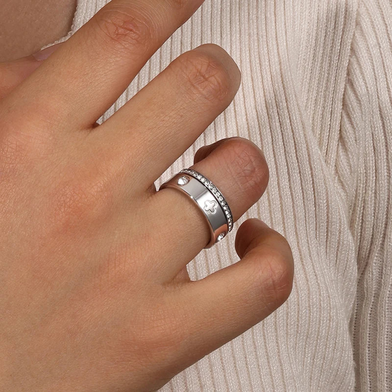 Solange | Bague Trèfle Brillant