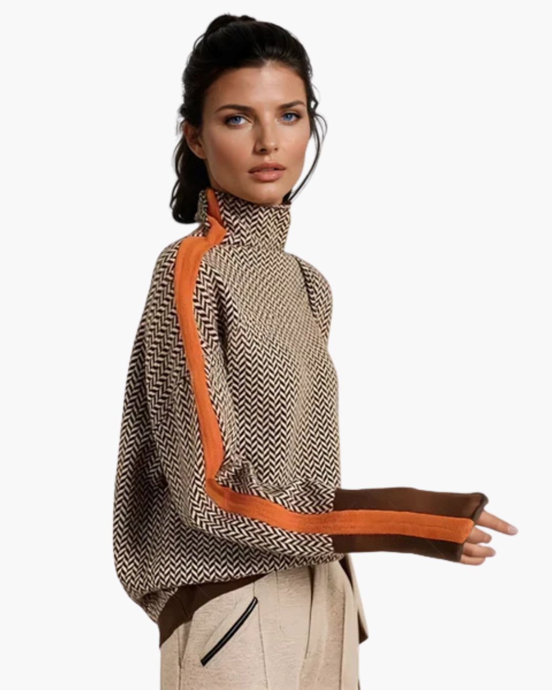 Malou™ - Pull à col montant rayé