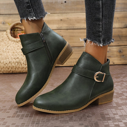 Amélina | Comfortable Buckle Ankle Boots for Sensitive Feet