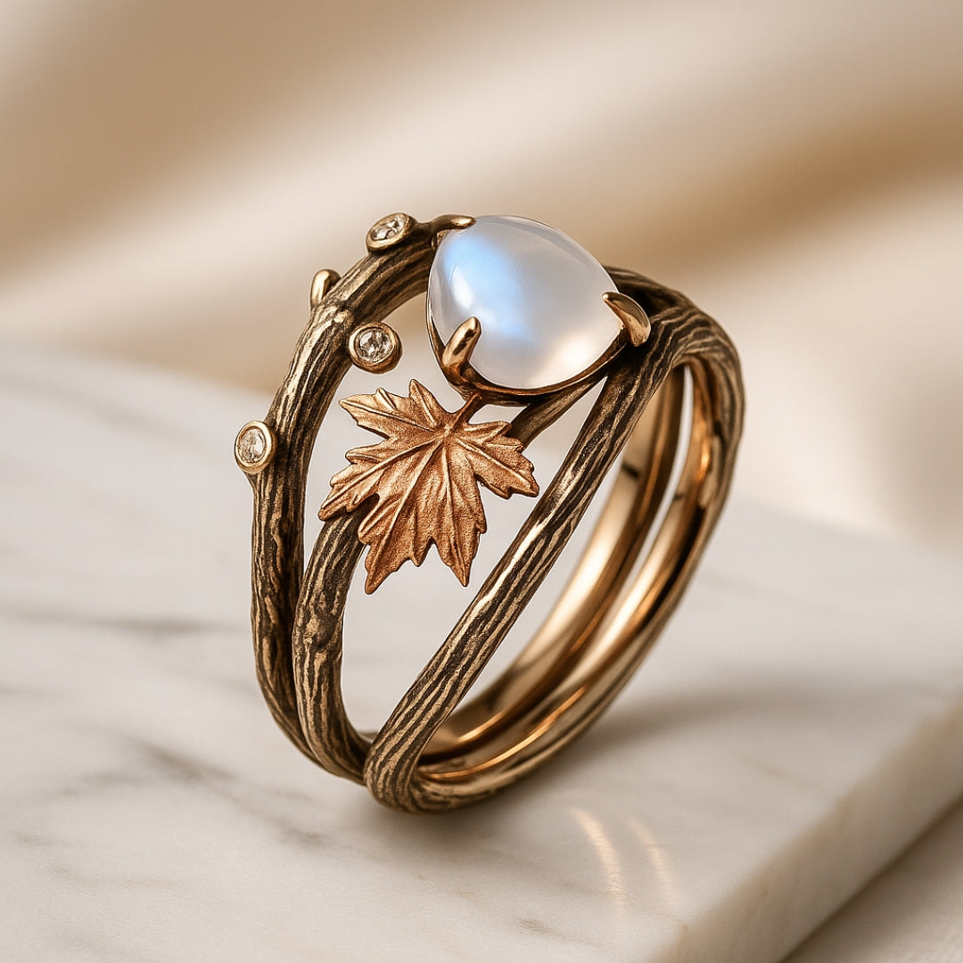 Bague en Pierre de Lune Radiante