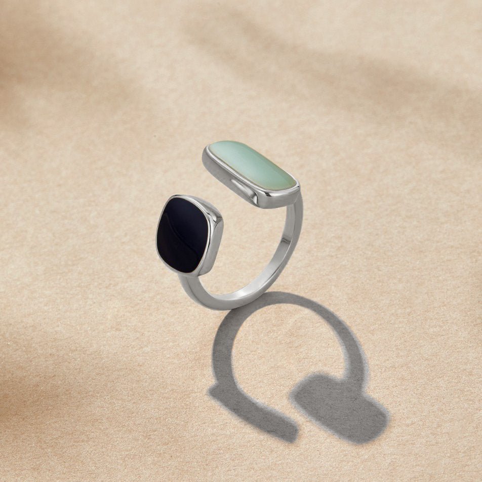 Bague en Argent avec Enveloppement d'Aigue-Marine