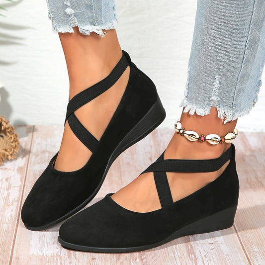 Élise | Cross Strap Ballerinas for Refined Comfort