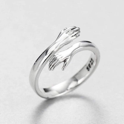 Bague de Câlin en Argent 925 avec Ajustement Personnalisable